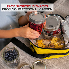 FORJARS airtight-seal lids protect stored foods from moisture.