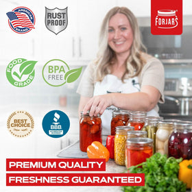 FORJARS rustproof metal lids offer durable, reliable canning performance