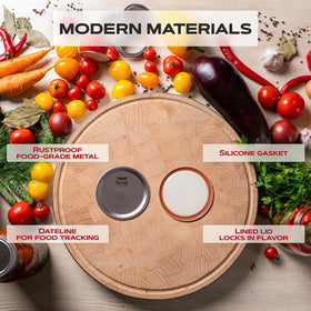 FORJARS silicone-seals BPA-free keep flavors in and air out.