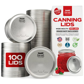 FORJARS wide-mouth lids 100-pack sealing jars for long-lasting freshness
