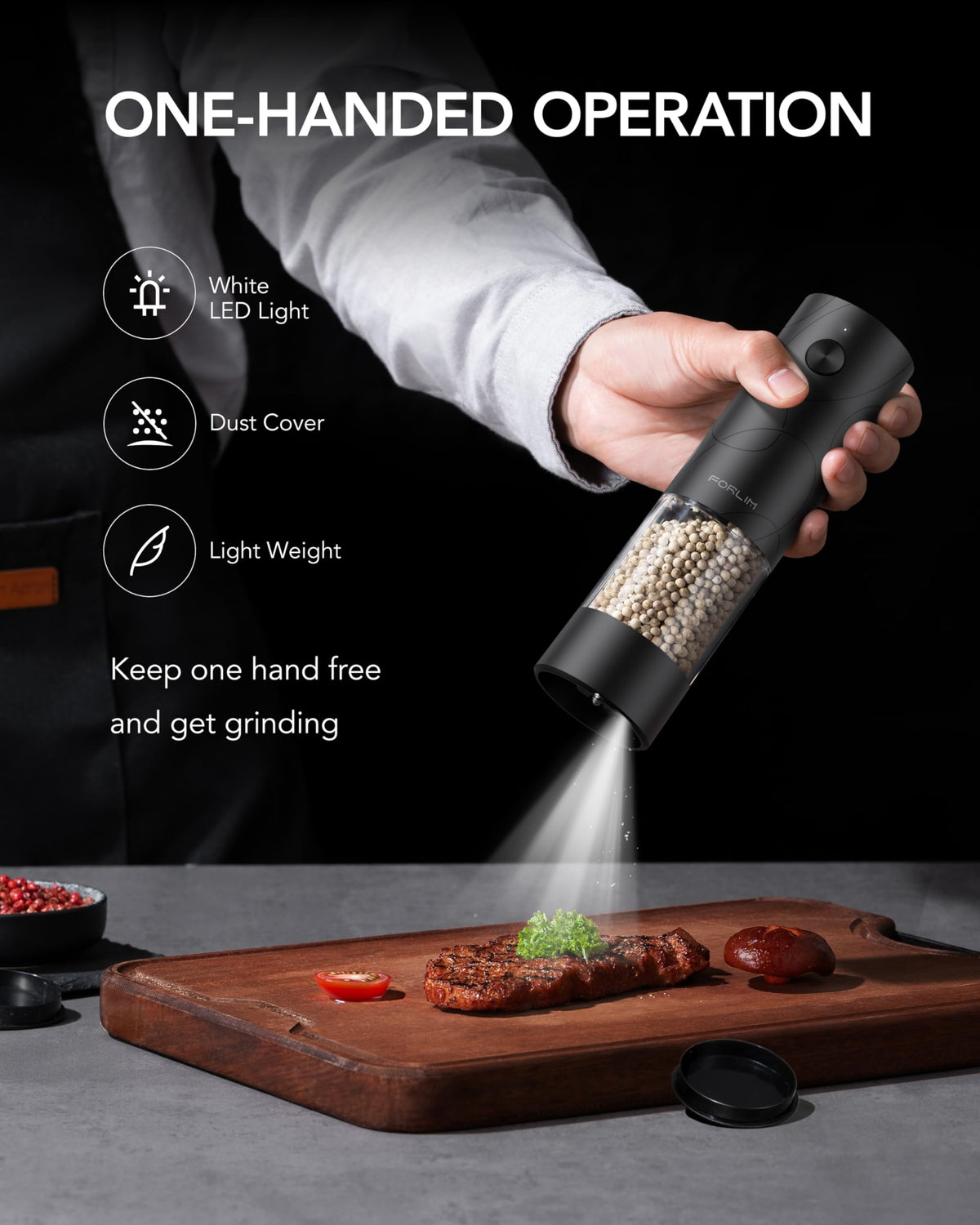 FORLIM ceramic grinding mechanism resisting odor for cleaner spices.