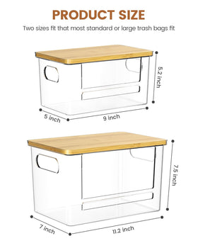 Foroyalife Trash Bag Dispenser 2-Pack versatile storage for pantry, laundry, baths.