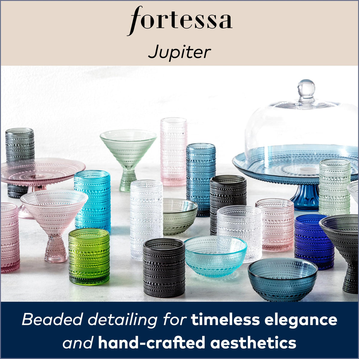 Fortessa Jupiter 13-inch cake stand ideal for cakes and pastries.