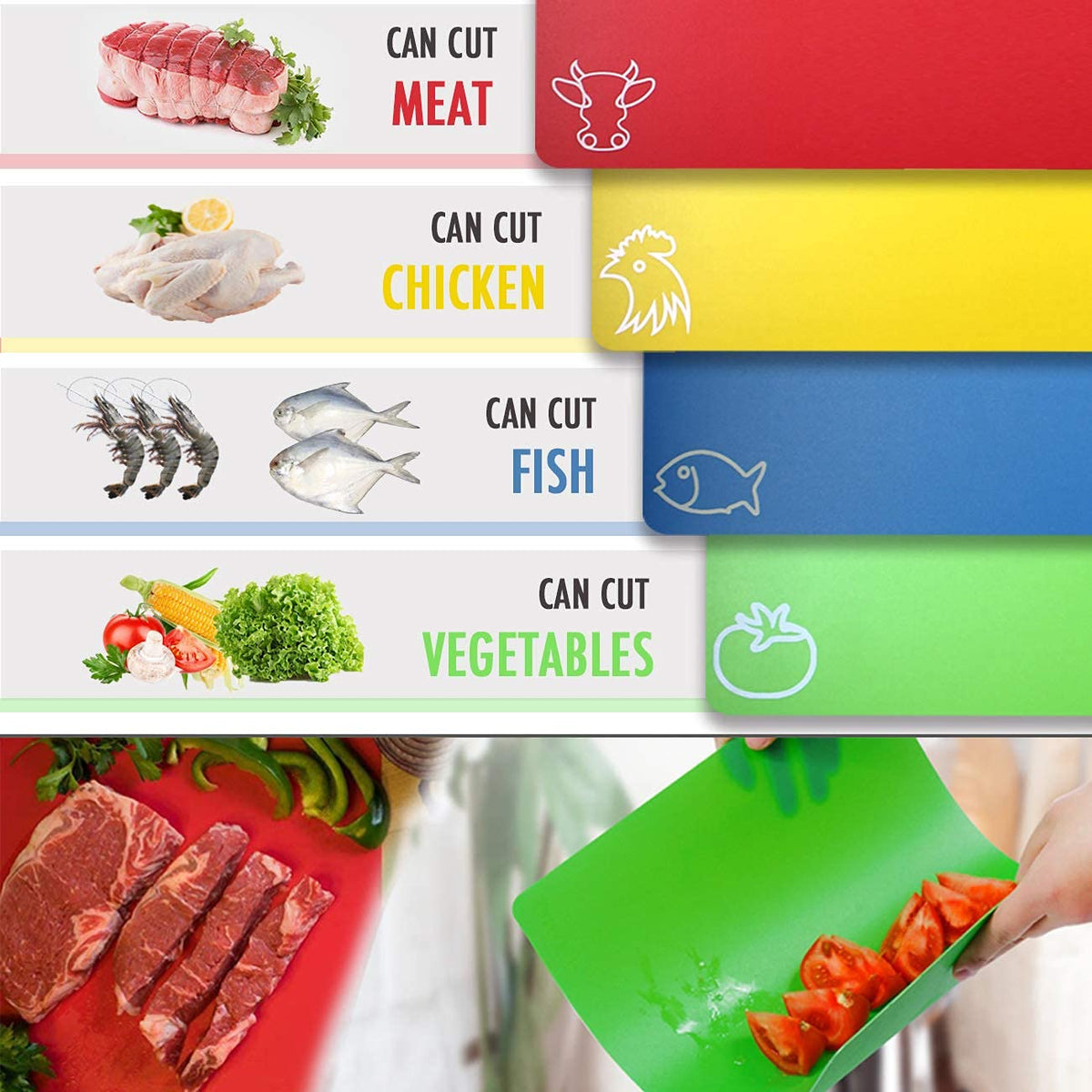 Fotouzy 1mm thick BPA-free mats offer durable, flexible chopping surfaces.