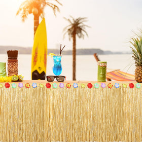 Fovths natural straw-yellow tone enhances tropical luau table aesthetics