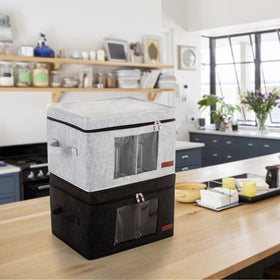 Foyego multi-purpose storage box safely stores glassware, mugs, and small items.