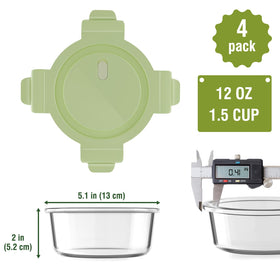 Freshmage leakproof lids with four locking tabs keep contents sealed.