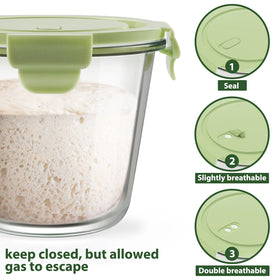Freshmage leakproof lids with four locking tabs keep soups fresh during transport.