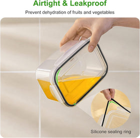 Freshmage stackable fridge bins design saves space and improves fridge organization.