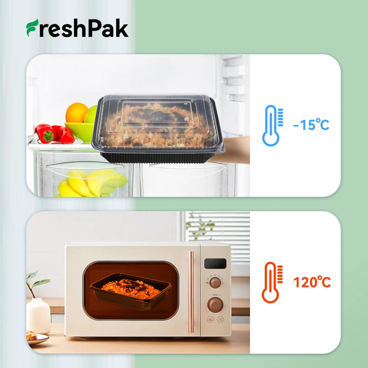 FRESHPAK BPA-free food-grade container close-up.