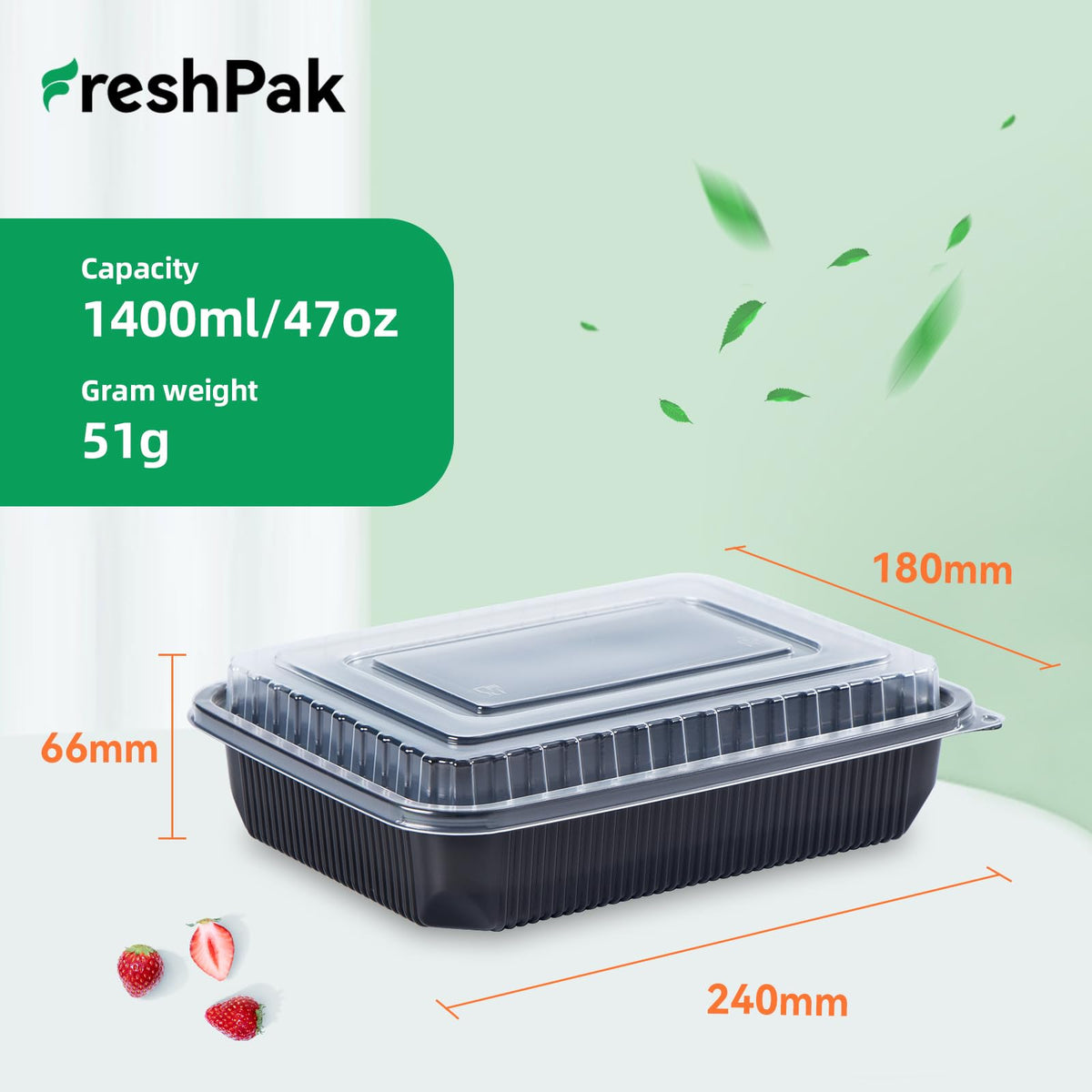 FRESHPAK stackable meal prep boxes save space in fridge.