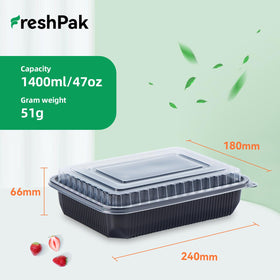 FRESHPAK stackable meal prep boxes save space in fridge.