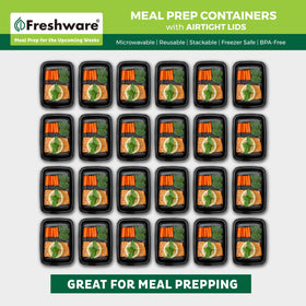 Freshware 28oz meal container demonstrates ample portion size for balanced lunches.