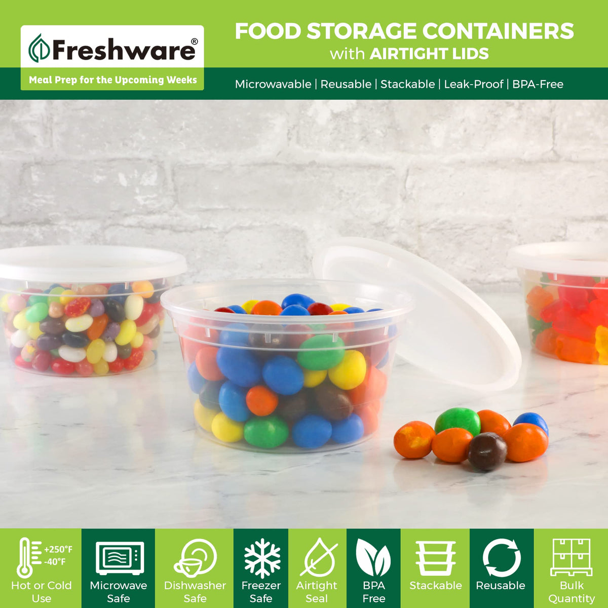 Freshware deli container seals securely, preventing leaks during transport.