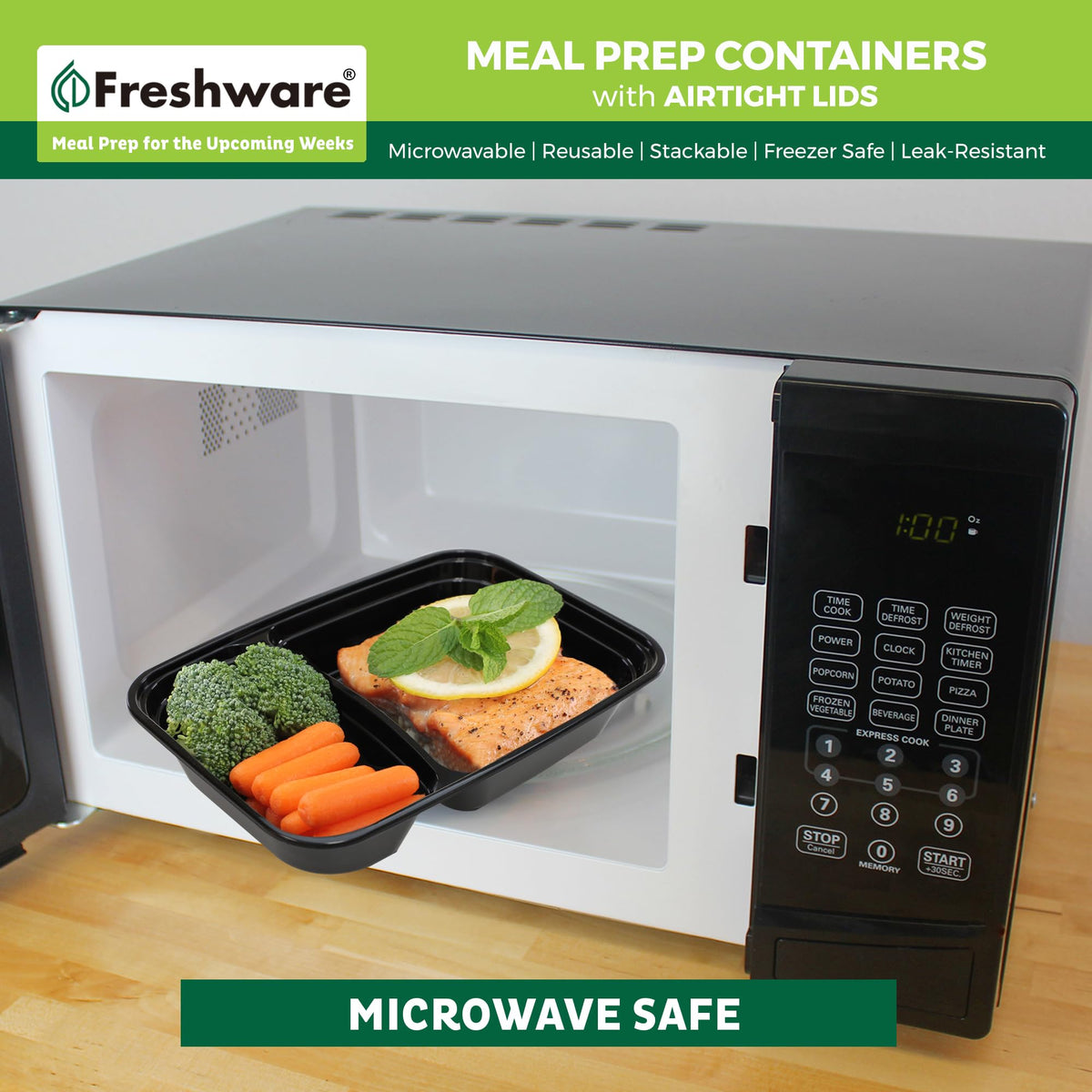 Freshware BPA-free polypropylene material highlighting safe, durable meal containers