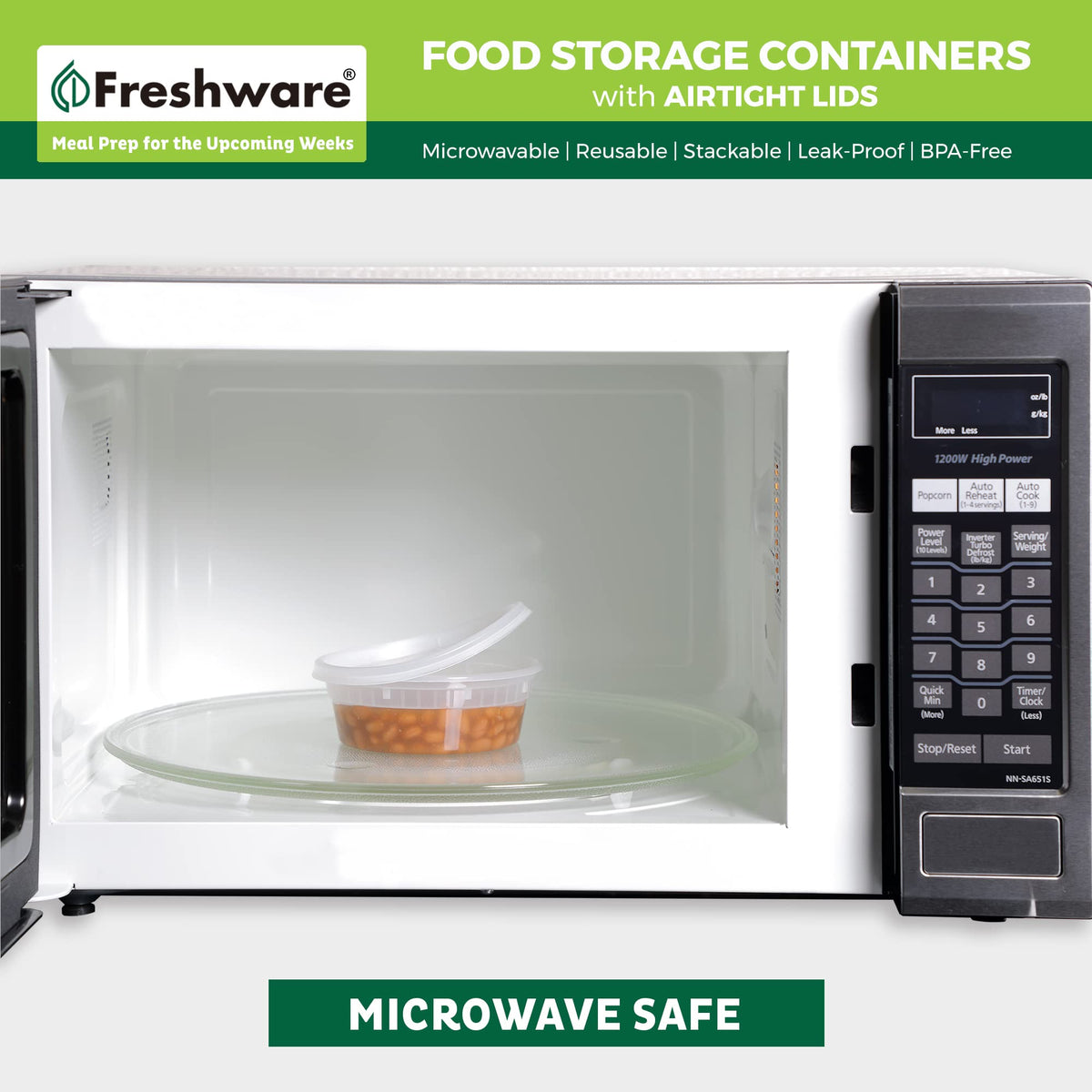 Freshware clear lids show contents at a glance.