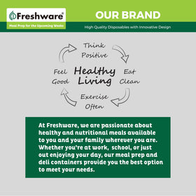 Freshware deli container with lid off, showing durable reusable design.