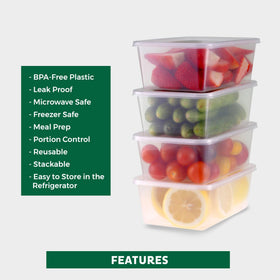 Freshware 34 oz freezer microwave safe containers ideal for batch cooking.