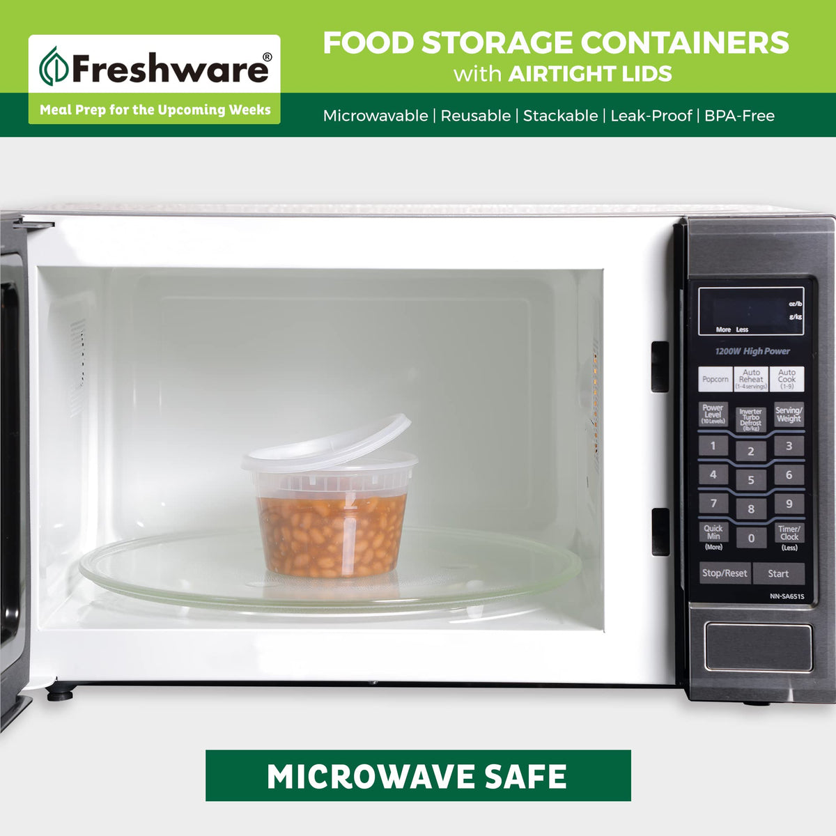 Freshware freezer-safe deli containers keep foods fresh for longer in the freezer.