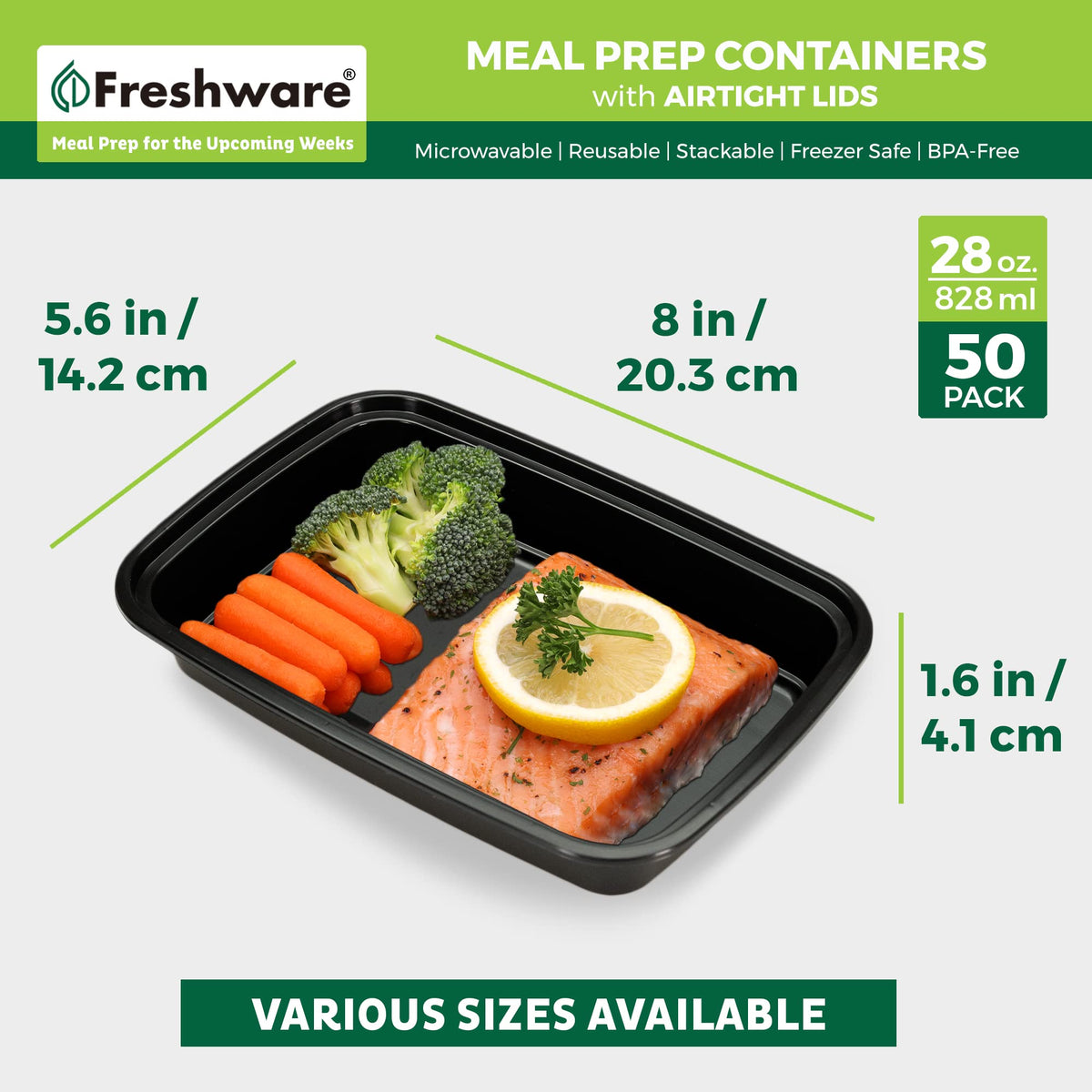 Freshware lids airtight 50-pack help keep meals fresh and stackable.