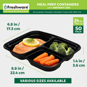 Freshware microwave, dishwasher, and freezer safe container for reheating and cleaning