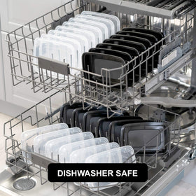 Freshware stackable lunch boxes save cabinet space and simplify packing.