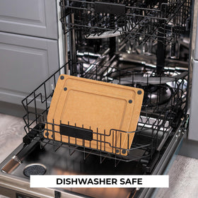 Freshware cutting board is dishwasher safe for quick cleanup