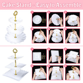 Frigg party and wedding decor setup using dessert stands and trays
