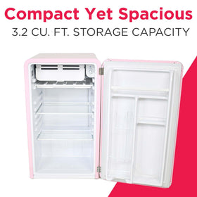 Frigidaire retro fridge door storage for 2L bottles and cans