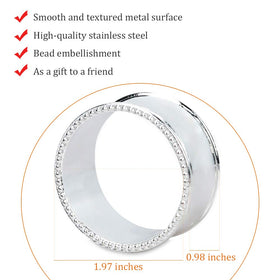 Frjjthchy stainless steel napkin ring with bead accent for easy dress-up at meals.