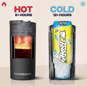 Frost Buddy double-wall stainless steel preserves cold temperatures longer.
