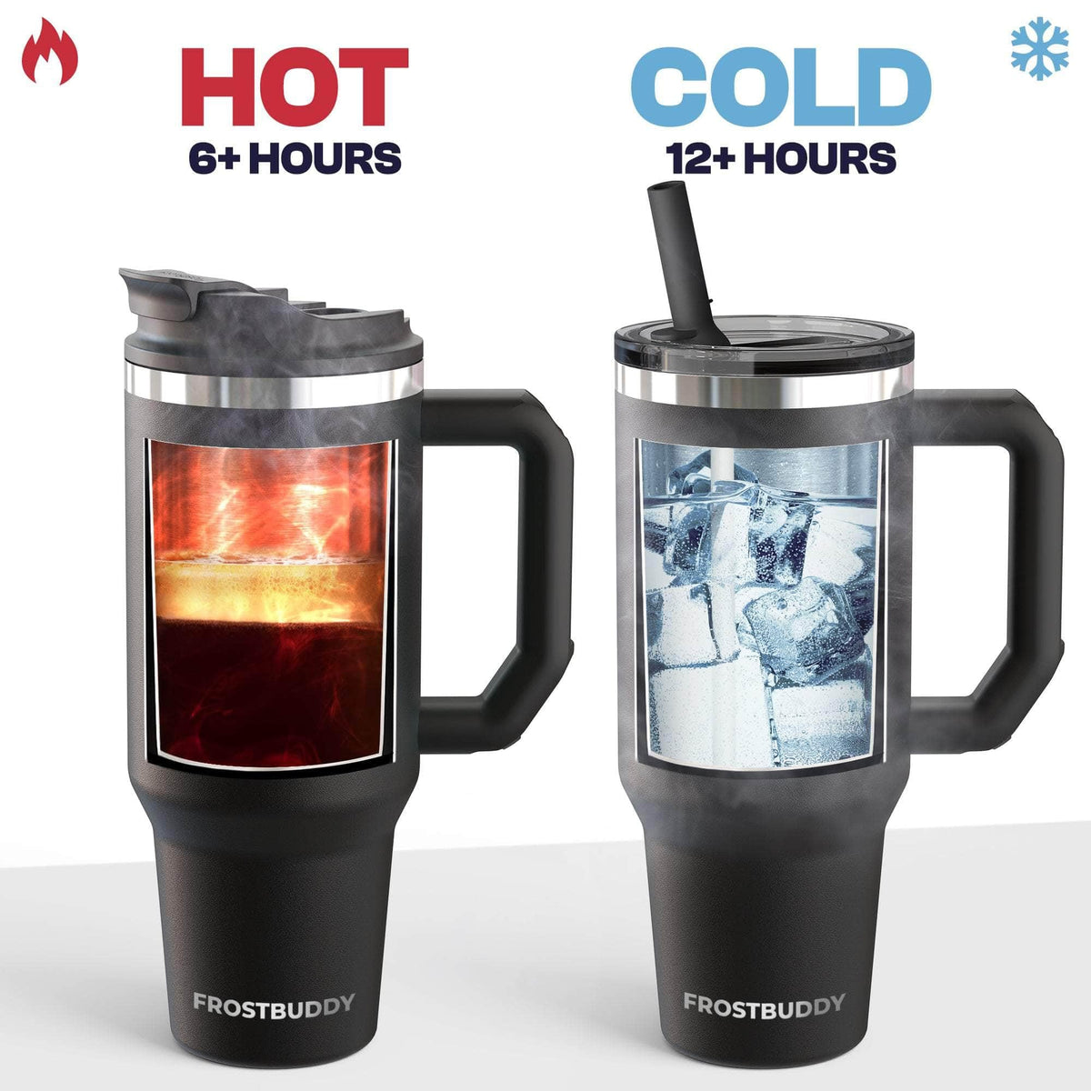 Frost Buddy Thicc Buddy leak-proof lid prevents spills during travel.