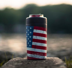 Frost Buddy universal-can-cooler ideal for beach trips and picnics.