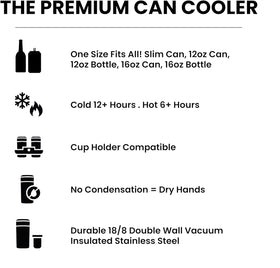 Frost Buddy universal-can-cooler features insulated double-wall construction for lasting cold.