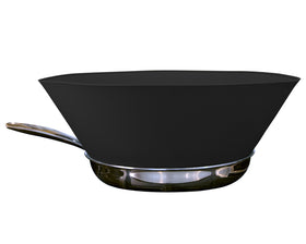 Frywall 12-inch large black splatter guard front view for mess-free cooking.