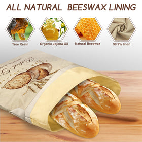 Fufeisi bread bag lined with linen and beeswax for breathable freshness.