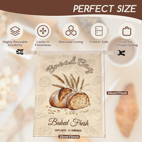 Fufeisi eco-friendly reusable bread bag ideal for baguettes and rolls.