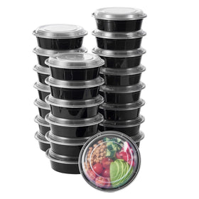 FULING 24 oz round meal prep container with lid for on-the-go meals