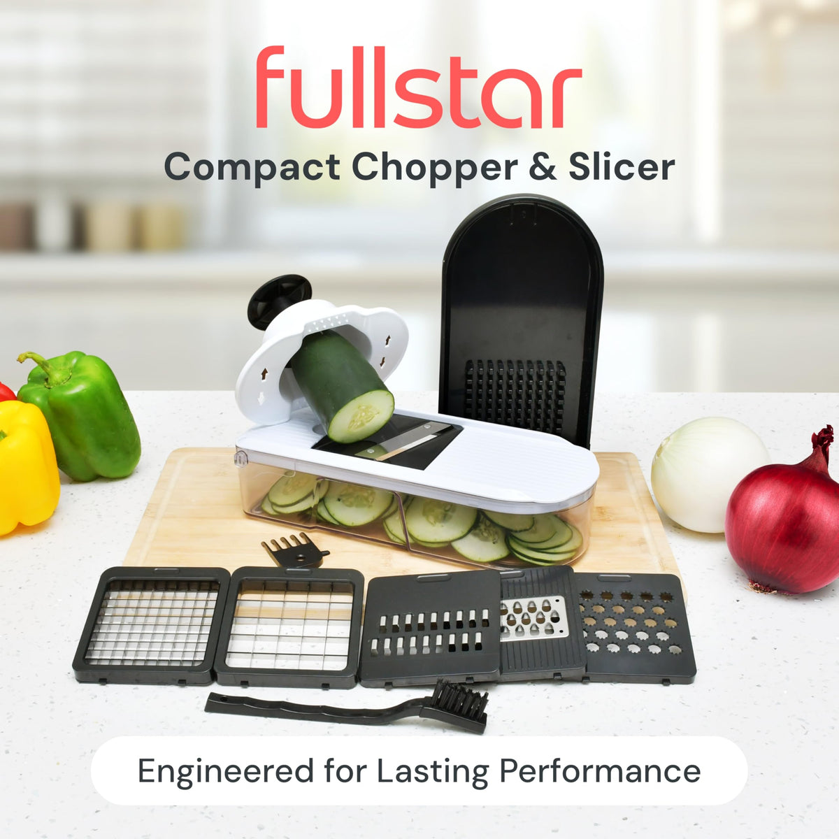 Fullstar 6-blade set in stainless steel for precise cuts