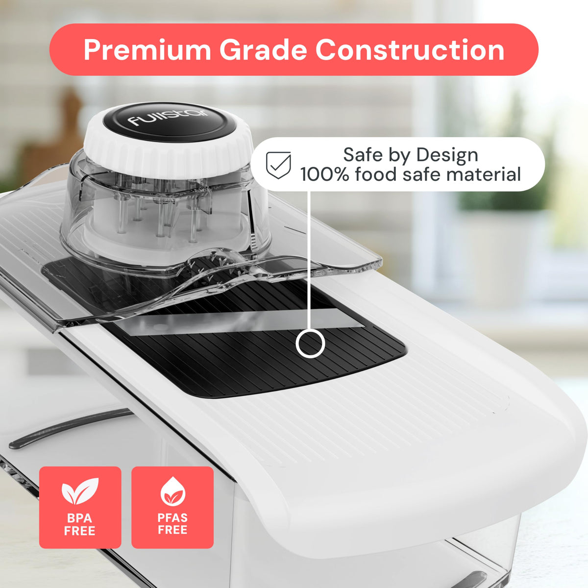 Fullstar non-slip base provides stable slicing on the counter