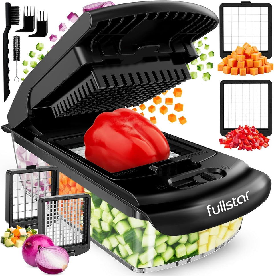 Fullstar Original Pro Chopper with catch tray for mess-free chopping.