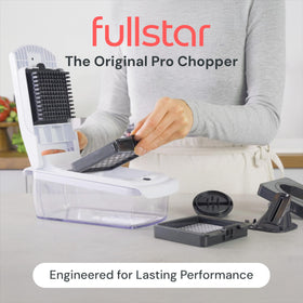 Fullstar Original Pro Chopper on top rack ready for dishwasher cleanup.