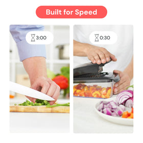 Fullstar chopper stainless steel blades promise durability and precise dicing.