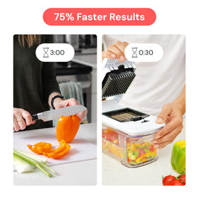 Fullstar XL six extra sharp blades deliver precise slicing and grating.
