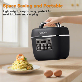 Fullwill Electric Pressure Cooker Lite ceramic nonstick pot cleans easily and prevents sticking.