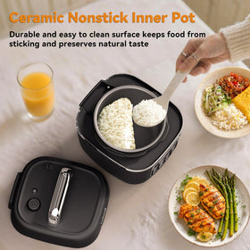 Fullwill Electric Pressure Cooker Lite cooks rice to fluffy perfection.