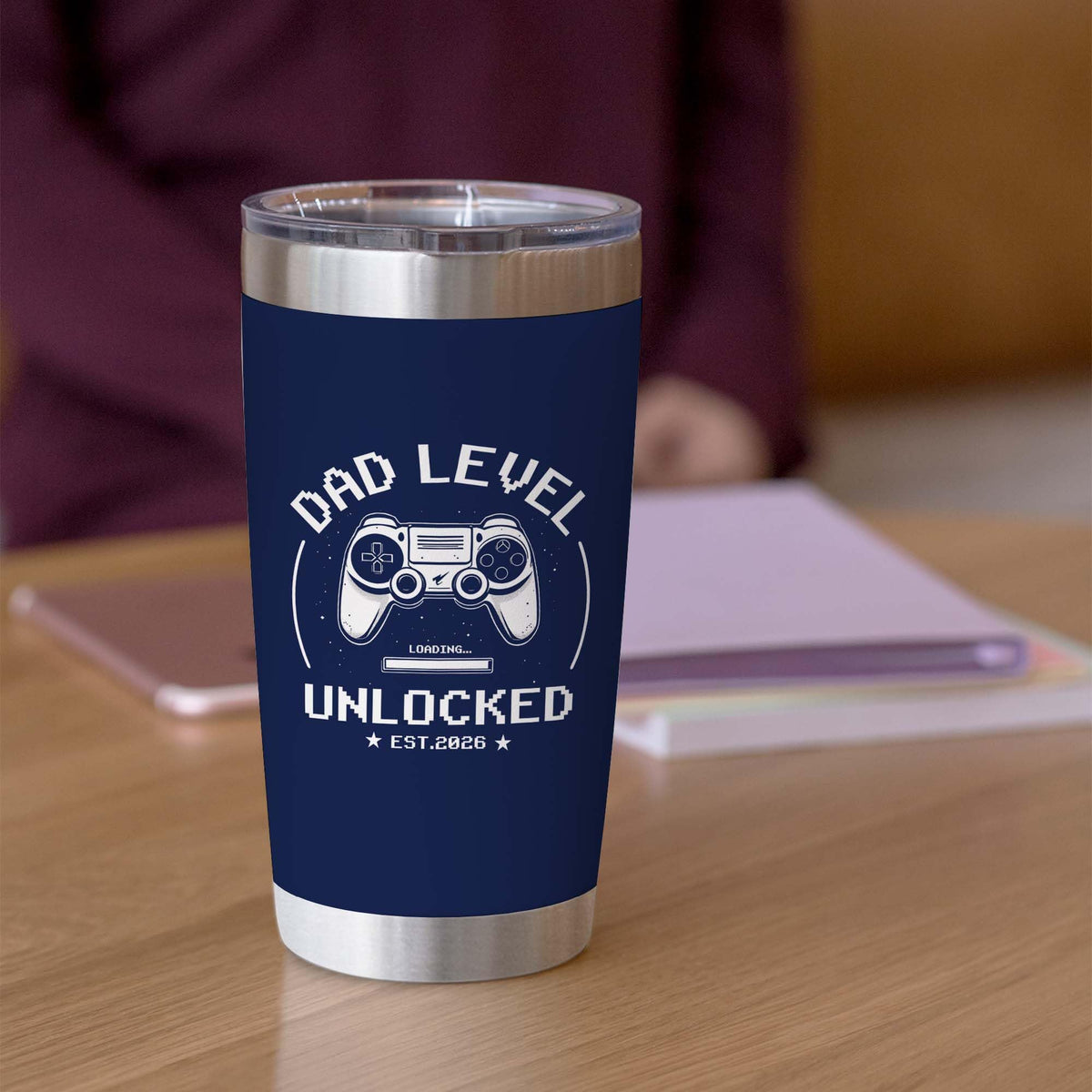 FUNITZ Promoted to Dad 2026 tumbler gift packaging ready to give.