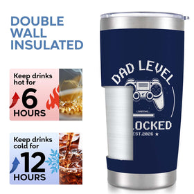 FUNITZ Promoted to Dad 2026 tumbler print on both sides for visibility.
