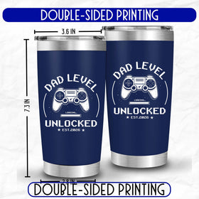 FUNITZ Promoted to Dad 2026 tumbler side graphic visible from any angle.