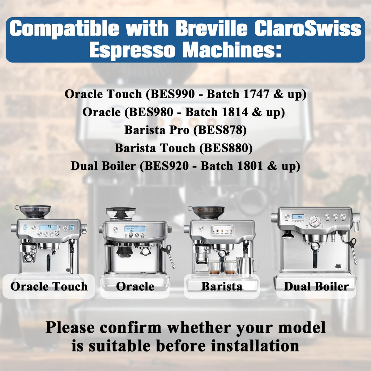 Funmit Breville filter in filter holder shows simple drop-in replacement.